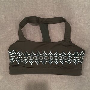 GAP Black Sports Bra with Blue Accents